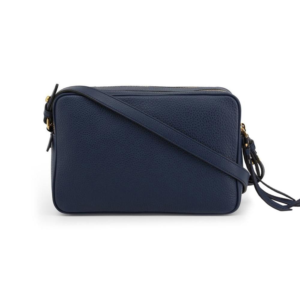 Prada Baltico Blue Vitello Phenix Leather Double Zip Crossbody Bag