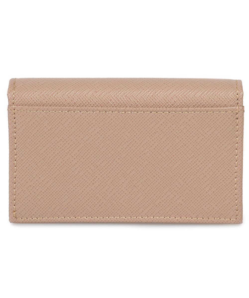 Prada Cammeo Beige Saffiano Leather Credit Card Holder Wallet