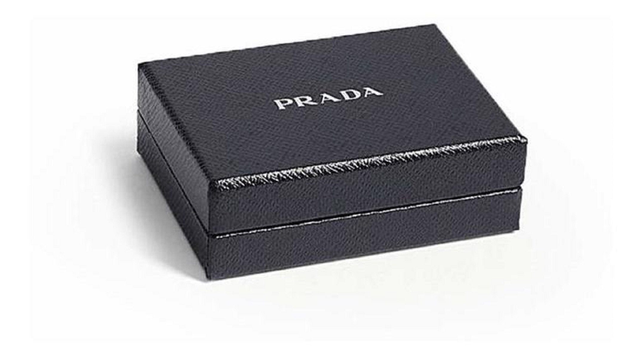 Prada Black and Blue Saffiano Men's Leather Wallet Card Holder