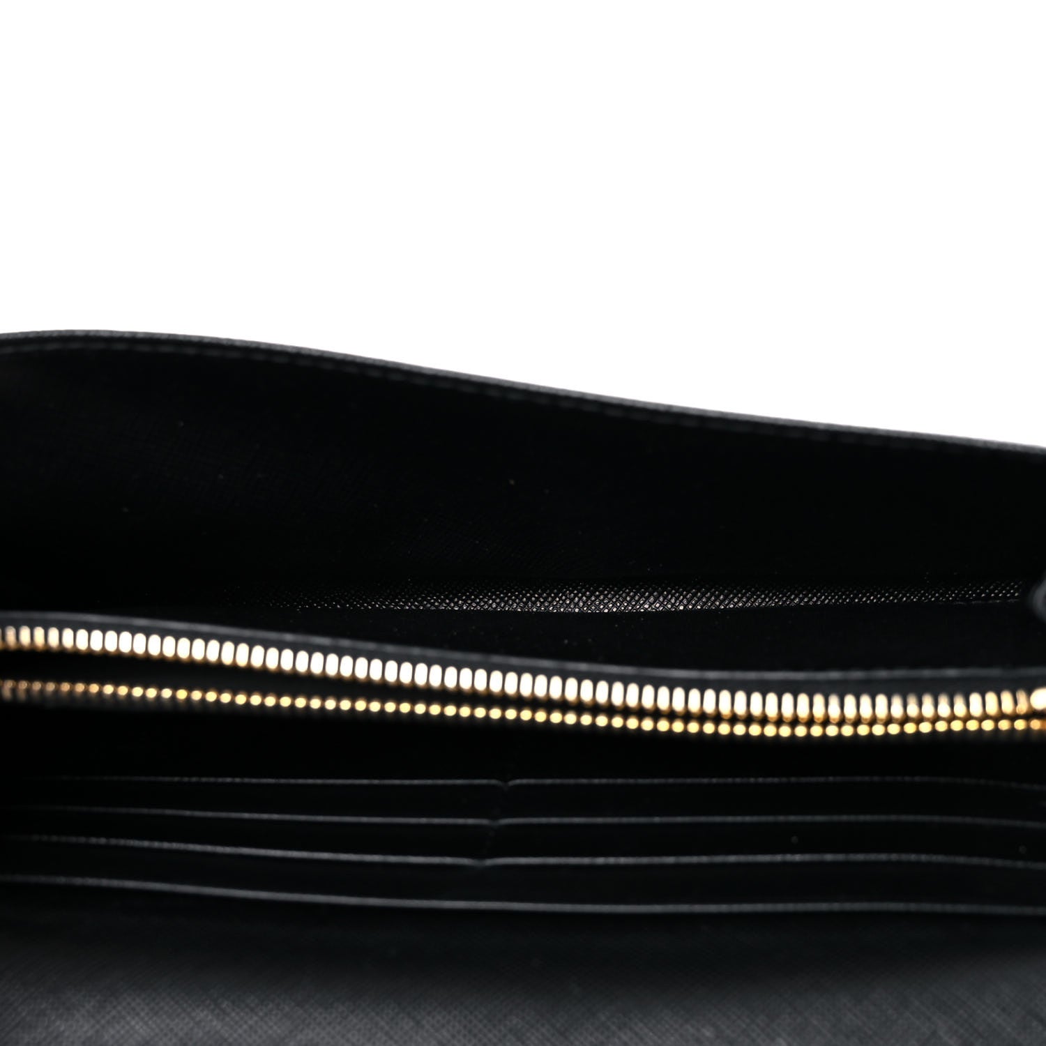 Prada Black Saffiano Leather Snap ID Holder Long Wallet