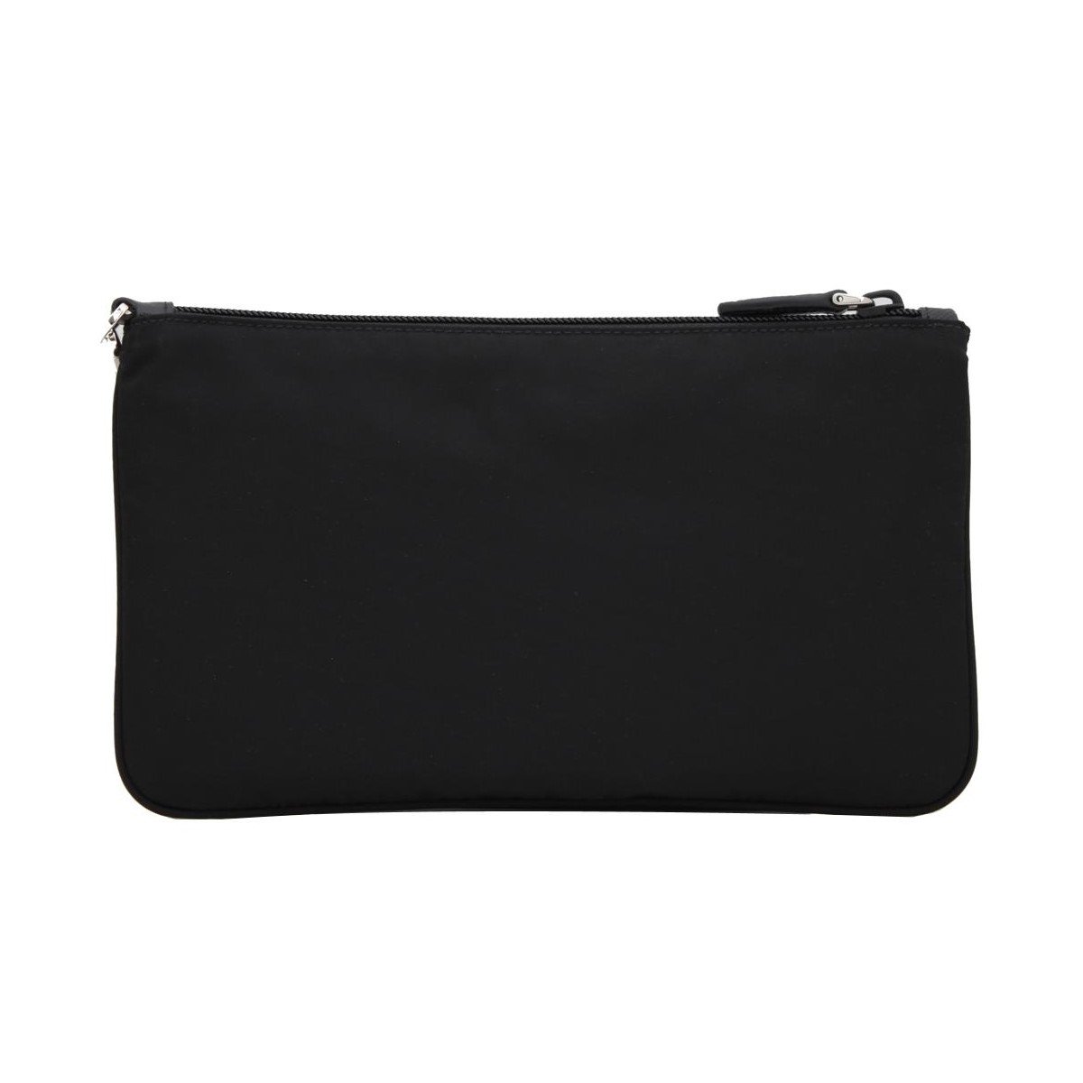 Prada Black Tessuto Nylon Pouch Prada Logo Wristlet Clutch Bag