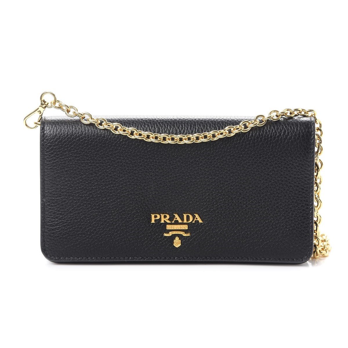 Prada Black Vitello Daino Leather Mini Crossbody Handbag