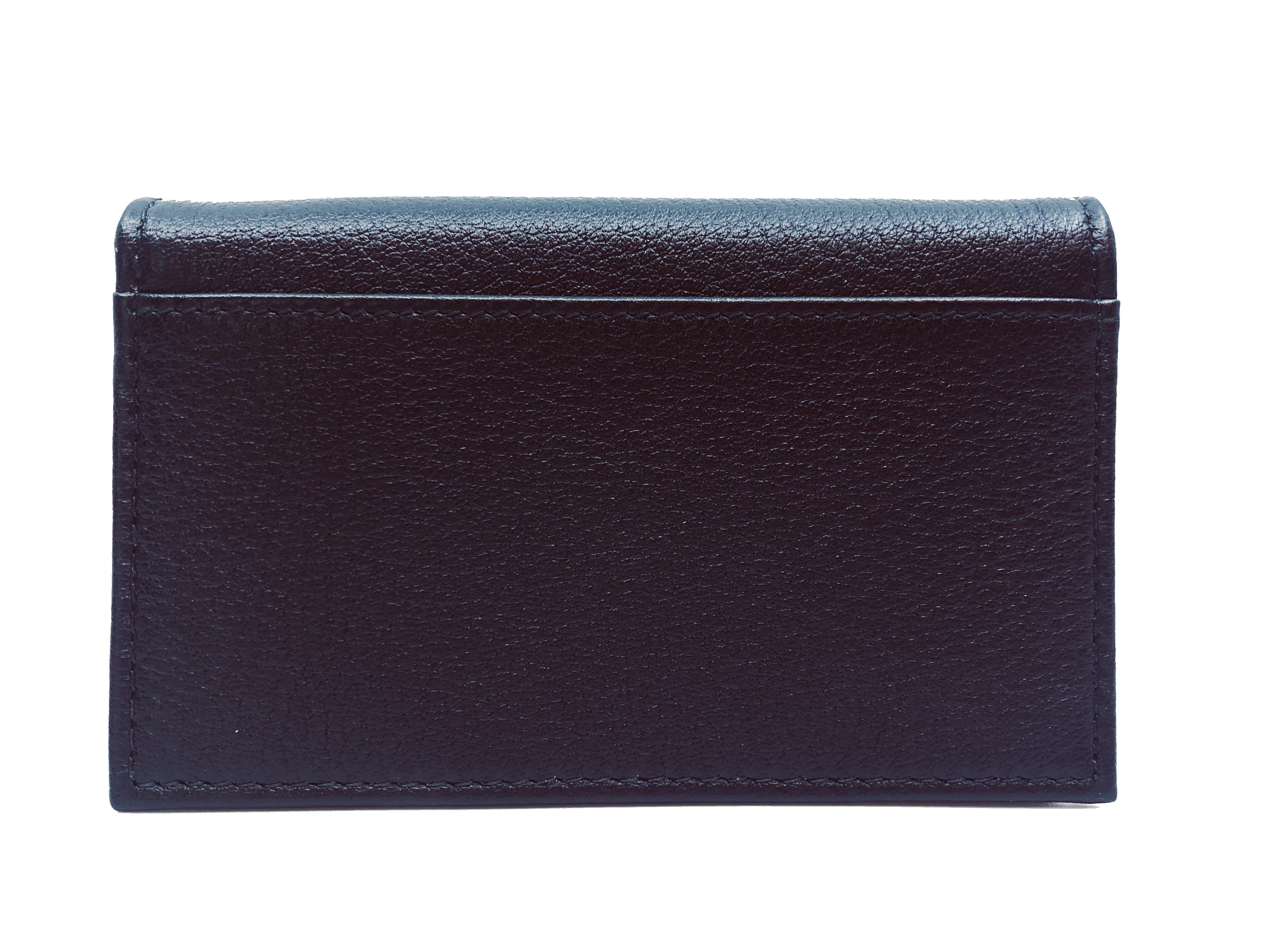 Prada Black Vitello Grain Soft Calf Leather Credit Card Case Wallet