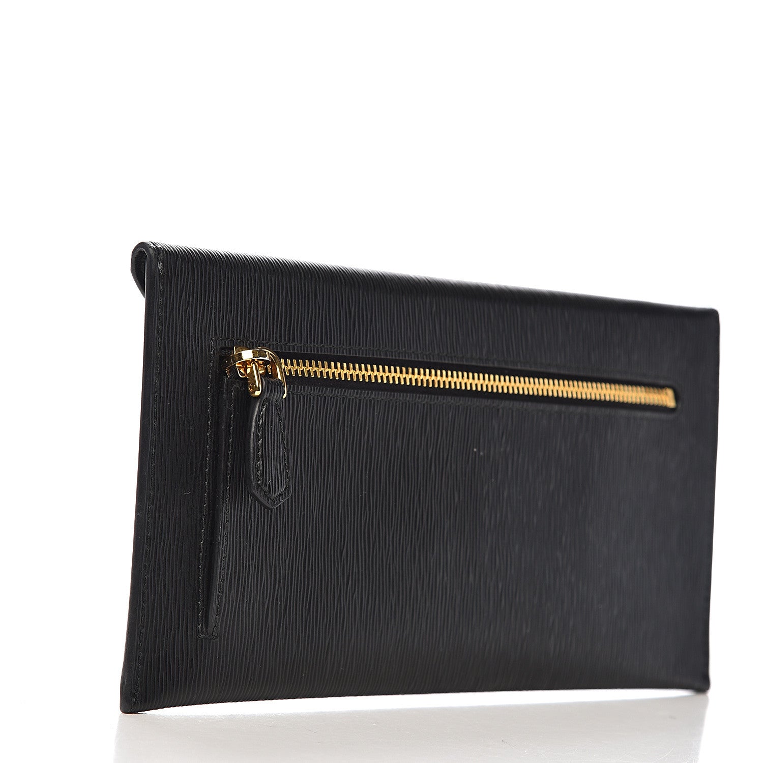 Prada Black Vitello Move Leather Long Envelope Wallet