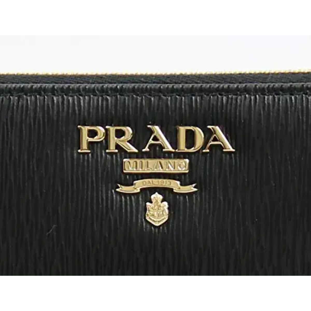 Prada Black Vitello Move Leather Zip Around Wallet