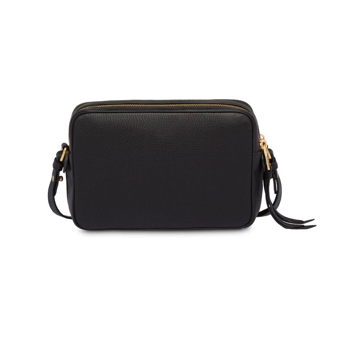 Prada Black Vitello Phenix Leather Double Zip Cross Body Bag