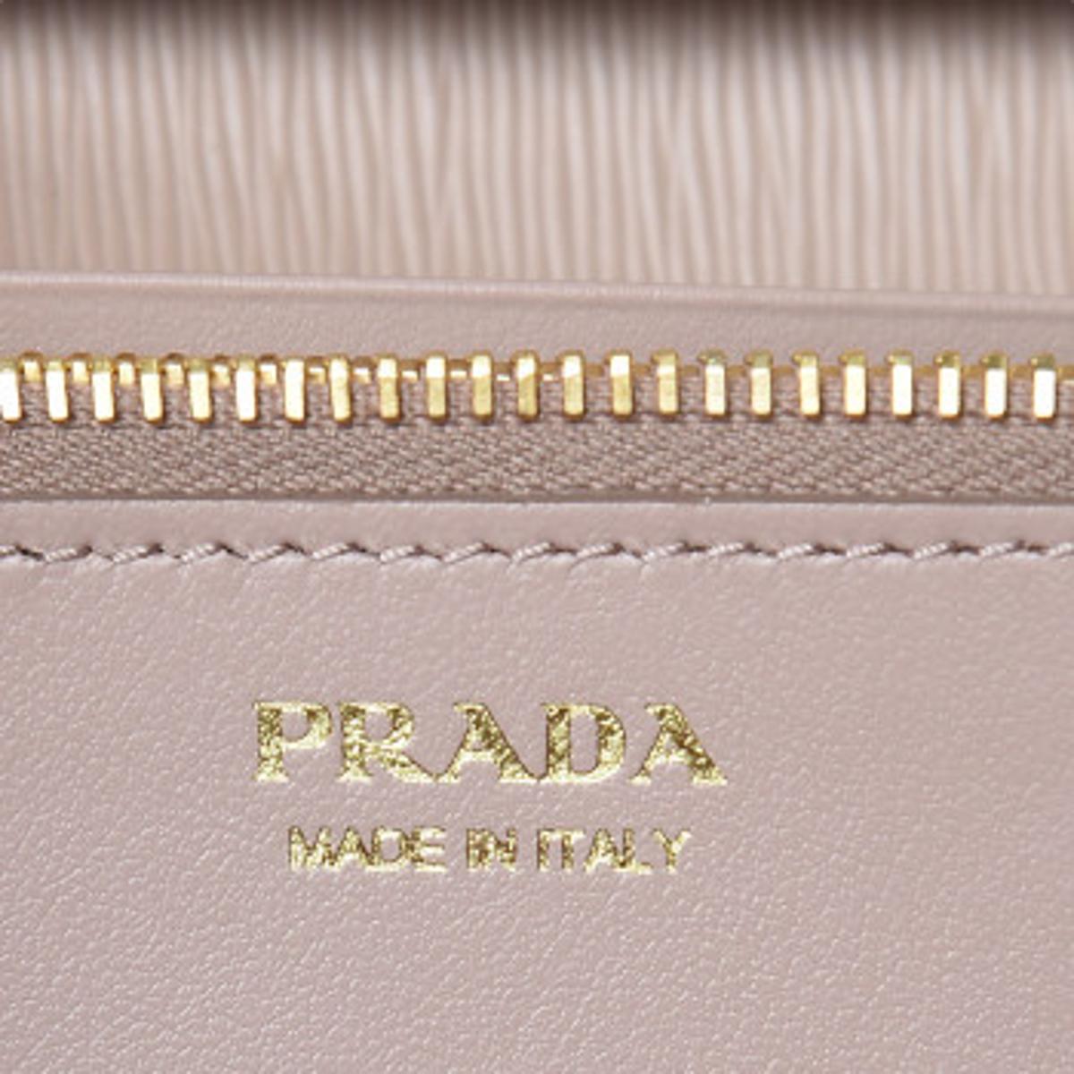 Prada Cipria Beige Vitello Move Leather Chain Wallet Crossbody