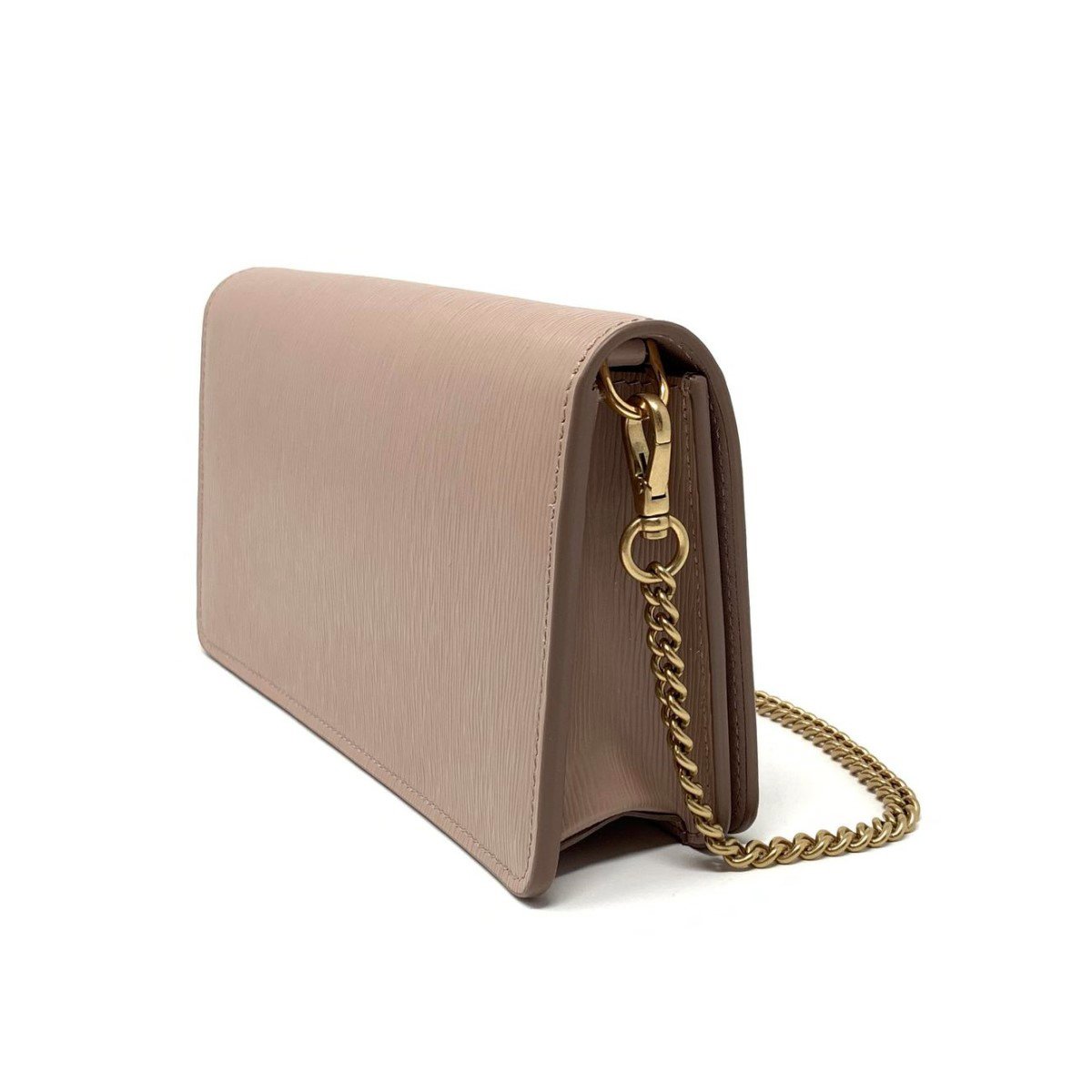 Prada Cipria Beige Vitello Move Leather Chain Wallet Crossbody