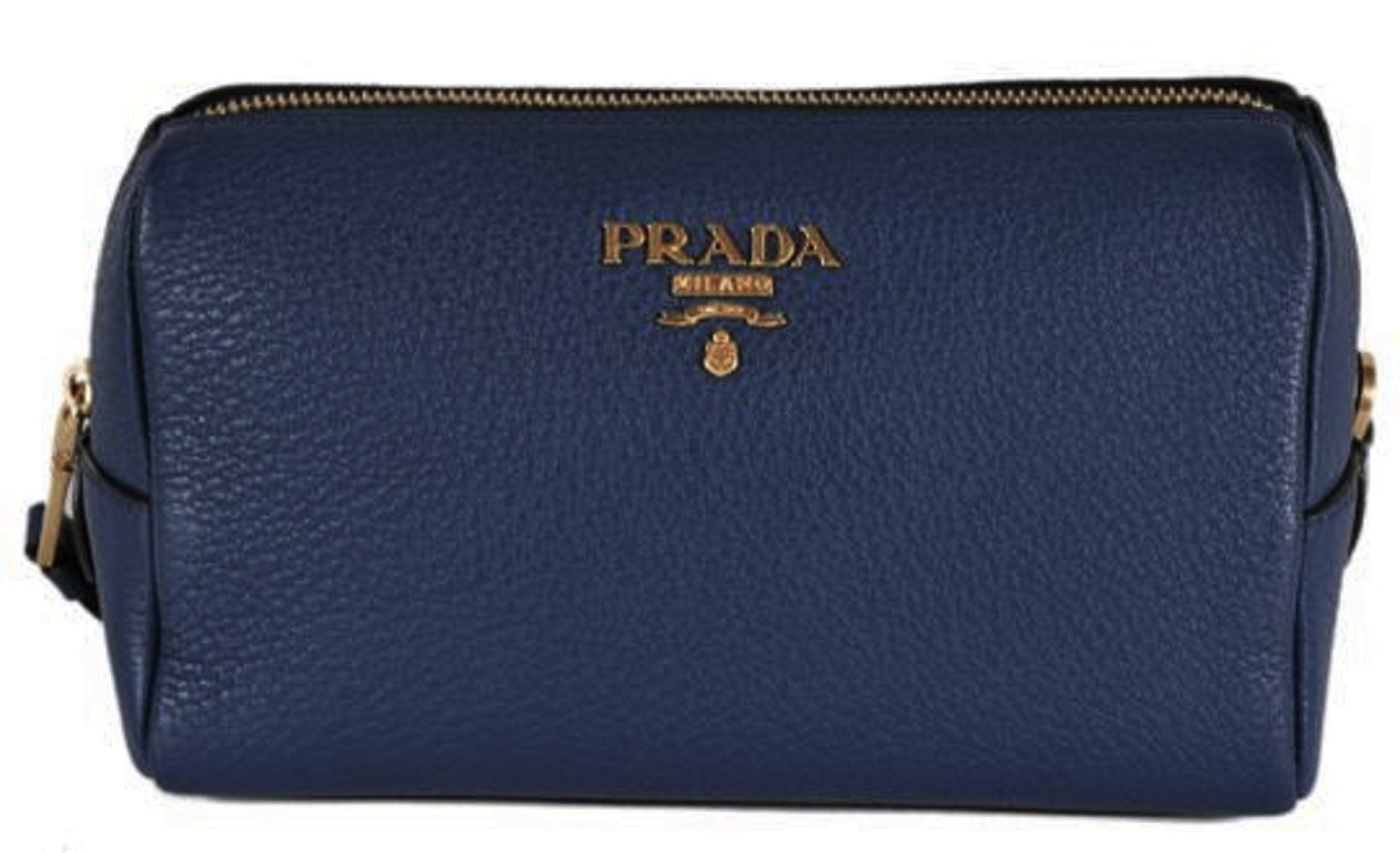 Prada Contenitore Baltico Navy Blue Vitello Daino Vanity Case