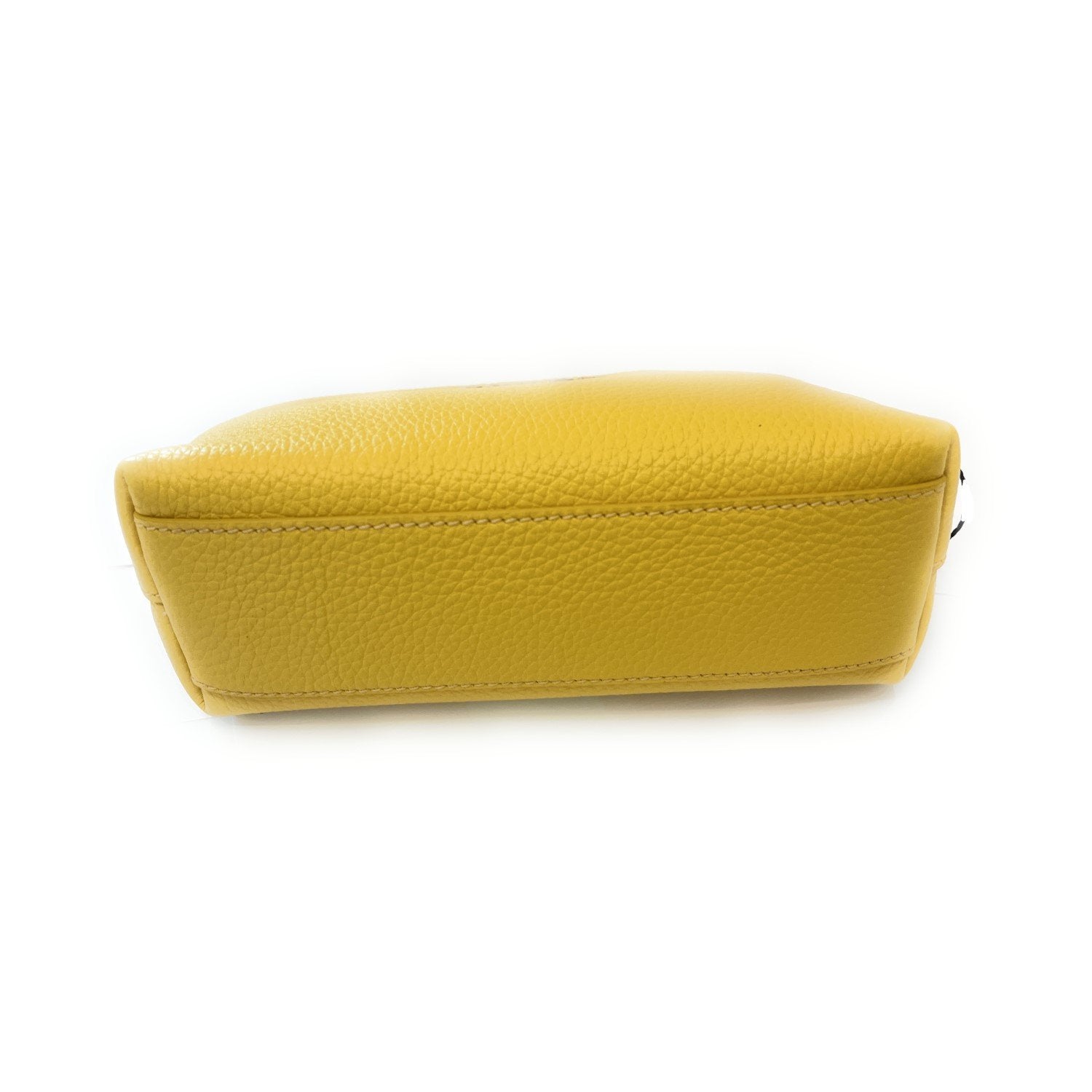 Prada Yellow Vitello Daino Pouch Vanity Cosmetic Case