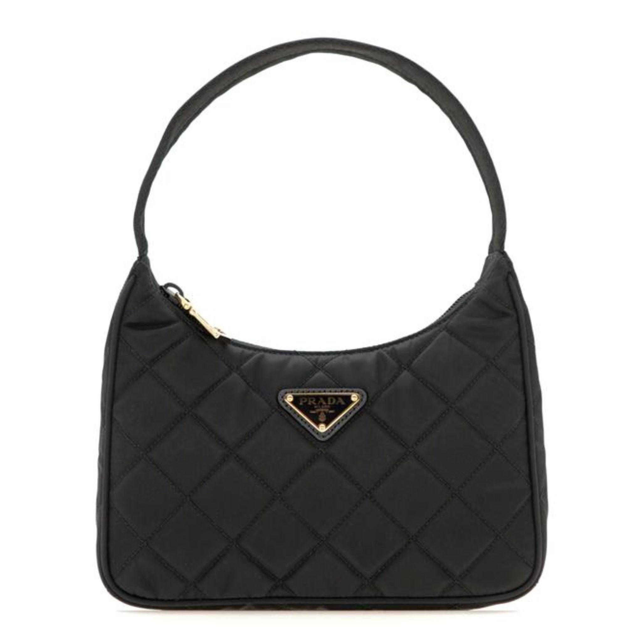 Prada Re-Editon Hobo Mini Quilted Black Nylon Shoulder Bag