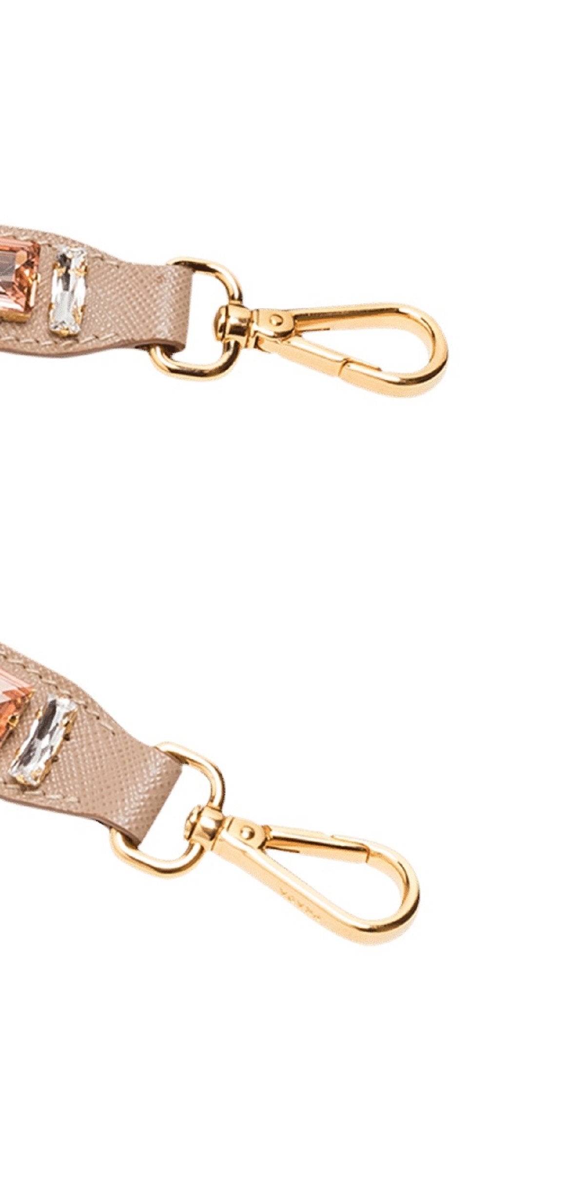 Prada Leather Saffiano Crystal Women's Blush Pink Strap