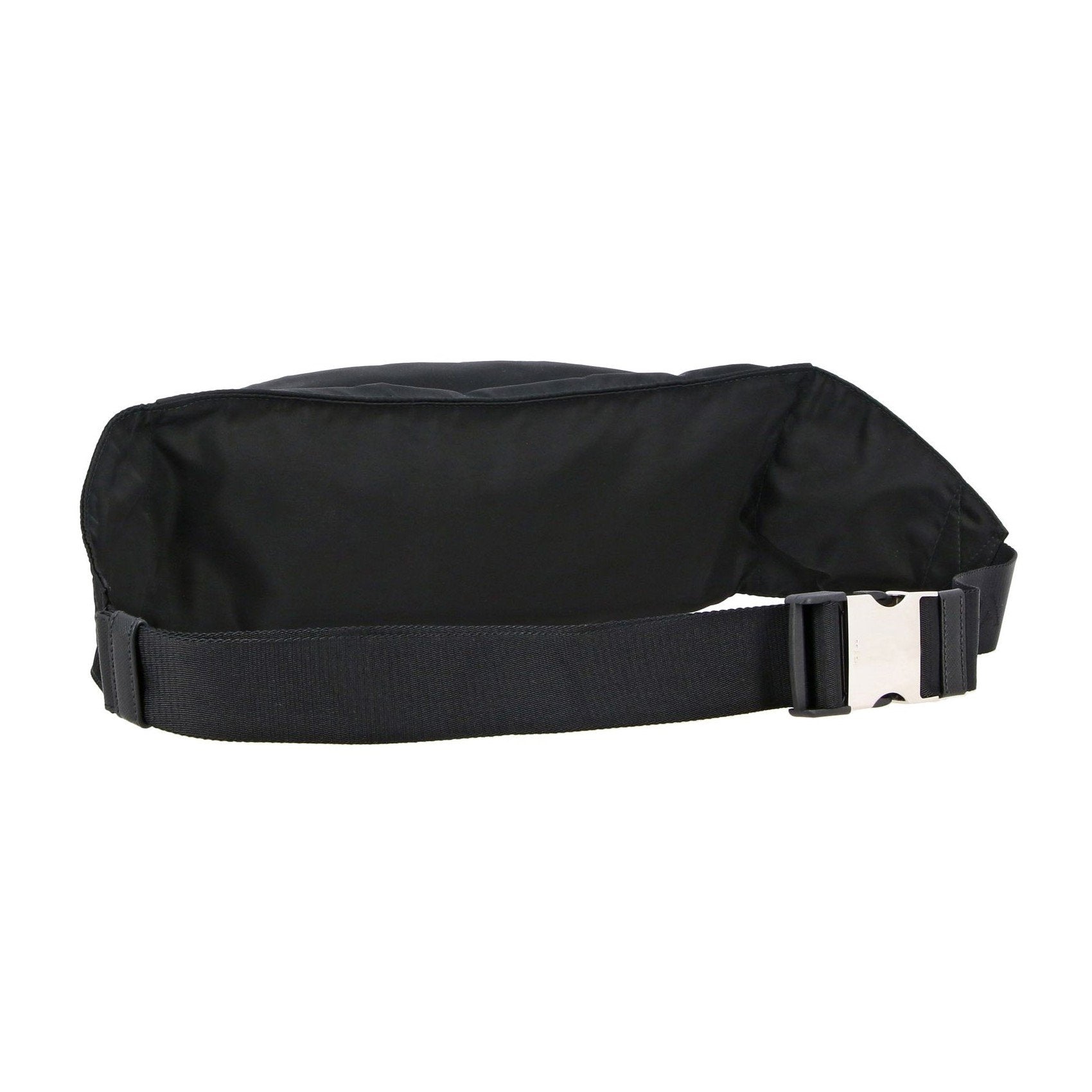 Prada Marsupio Black Nylon Saffiano Trim Triangle Logo Belt Bag