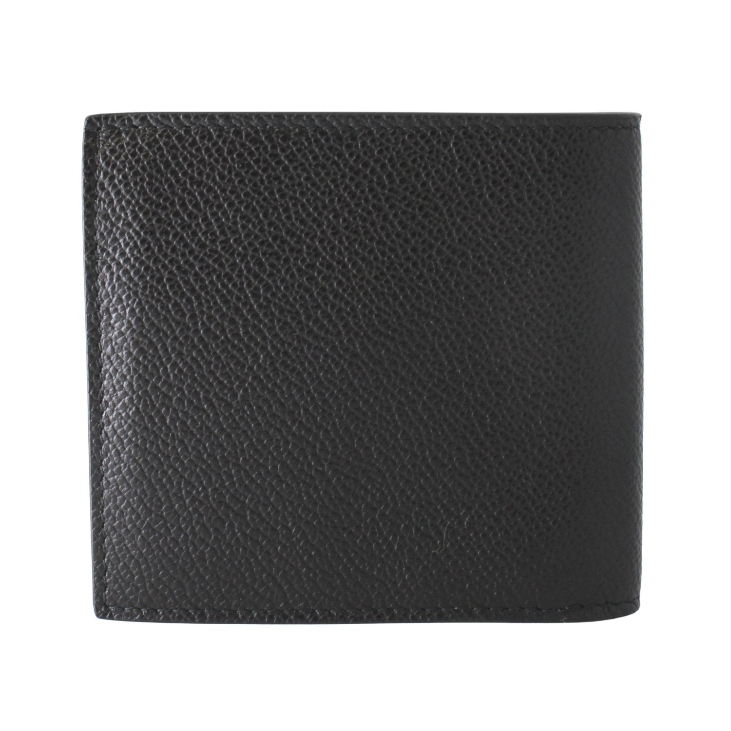 Prada Mens Black Grey Vitello Micro Grain Leather Logo Bifold