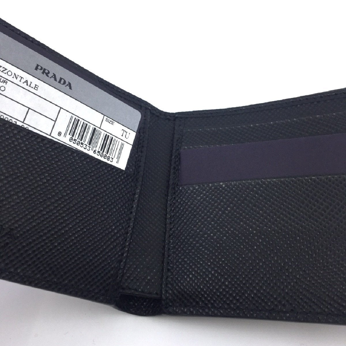 Prada Mens Nero Black Saffiano Leather Billfold Bifold Wallet