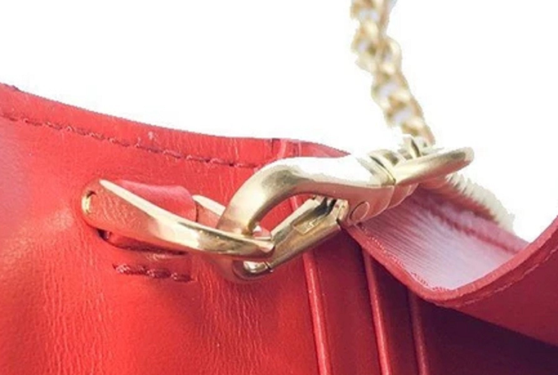 Prada Miniborse Lacca Red Vitello Move Leather Crossbody Chain