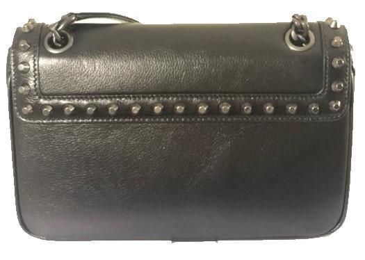 Prada Pattina Glace Calf Leather Nero Black Pattina Studded Bag