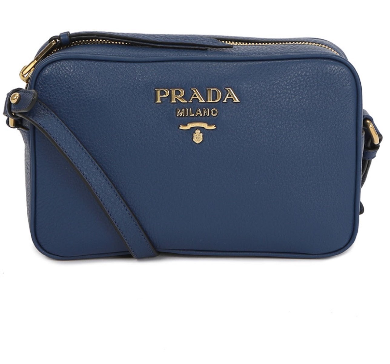 Prada Royal Blue Vitello Phenix Leather Crossbody Bag