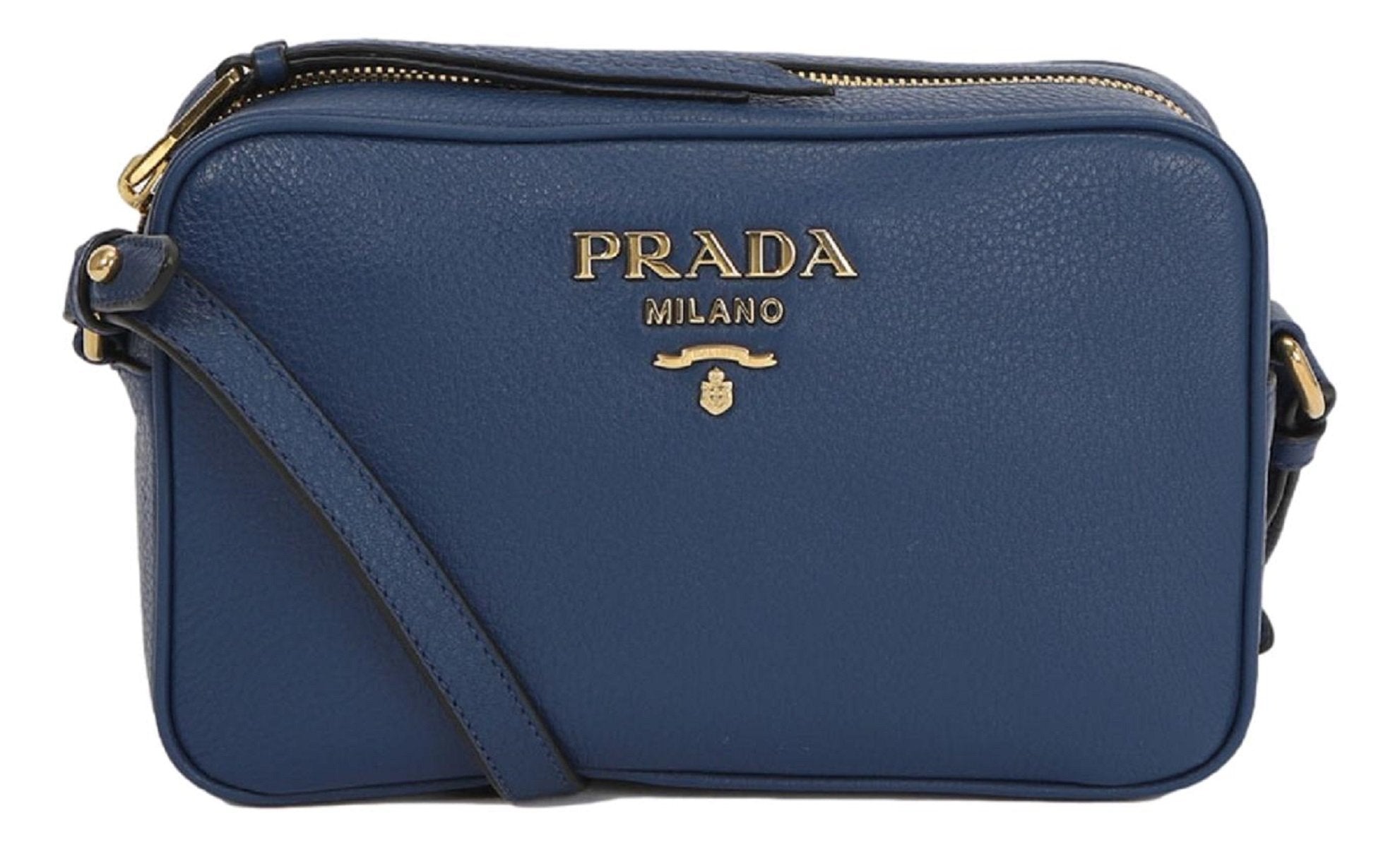 Prada Royal Blue Vitello Phenix Leather Crossbody Bag