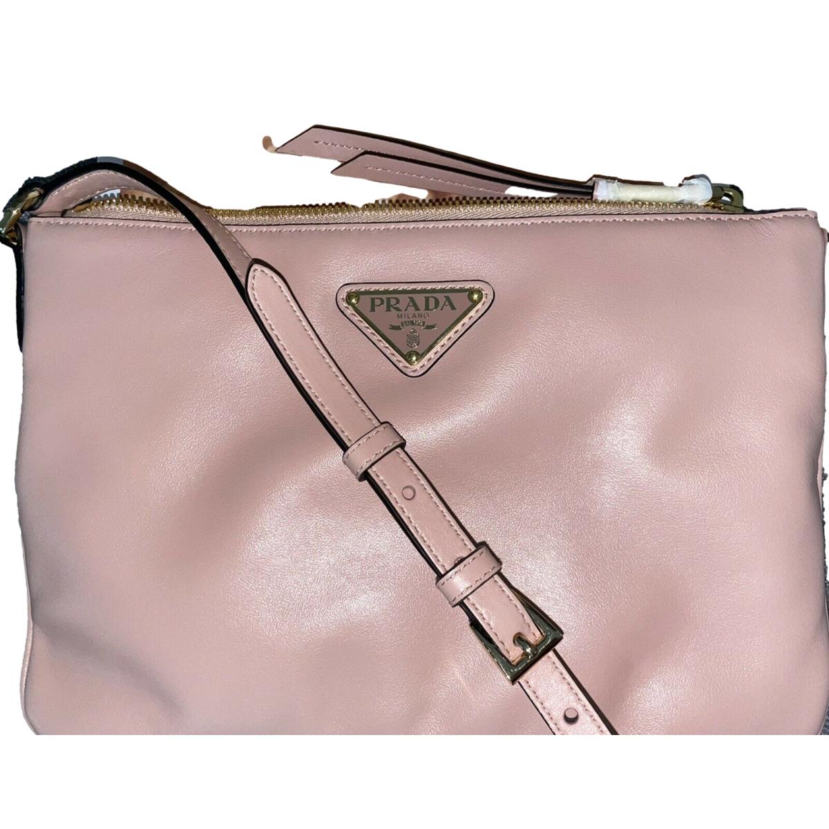 Prada Shiny Light Calf Rosa Pink Cross Body Bag