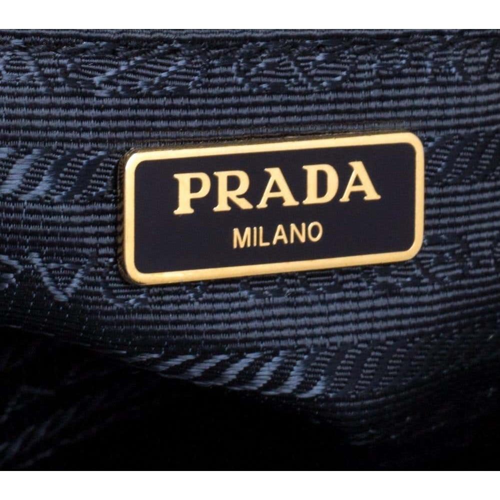 Prada Tessuto Nylon Blue Zip Calf Leather Cross Body Bag