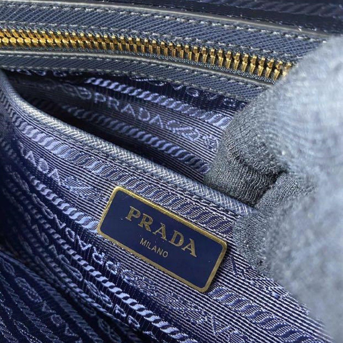 Prada Tessuto Nylon Saffiano Baltico Blue Convertible Satchel