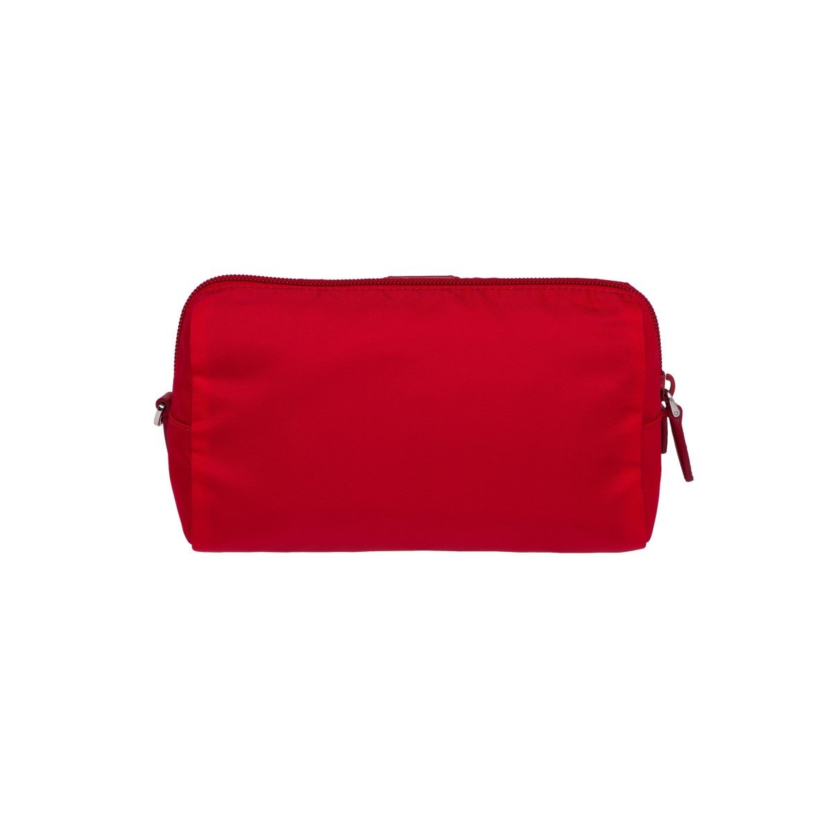 Prada Necessaire Tessuto Nylon Red Triangle Logo Toiletry Case