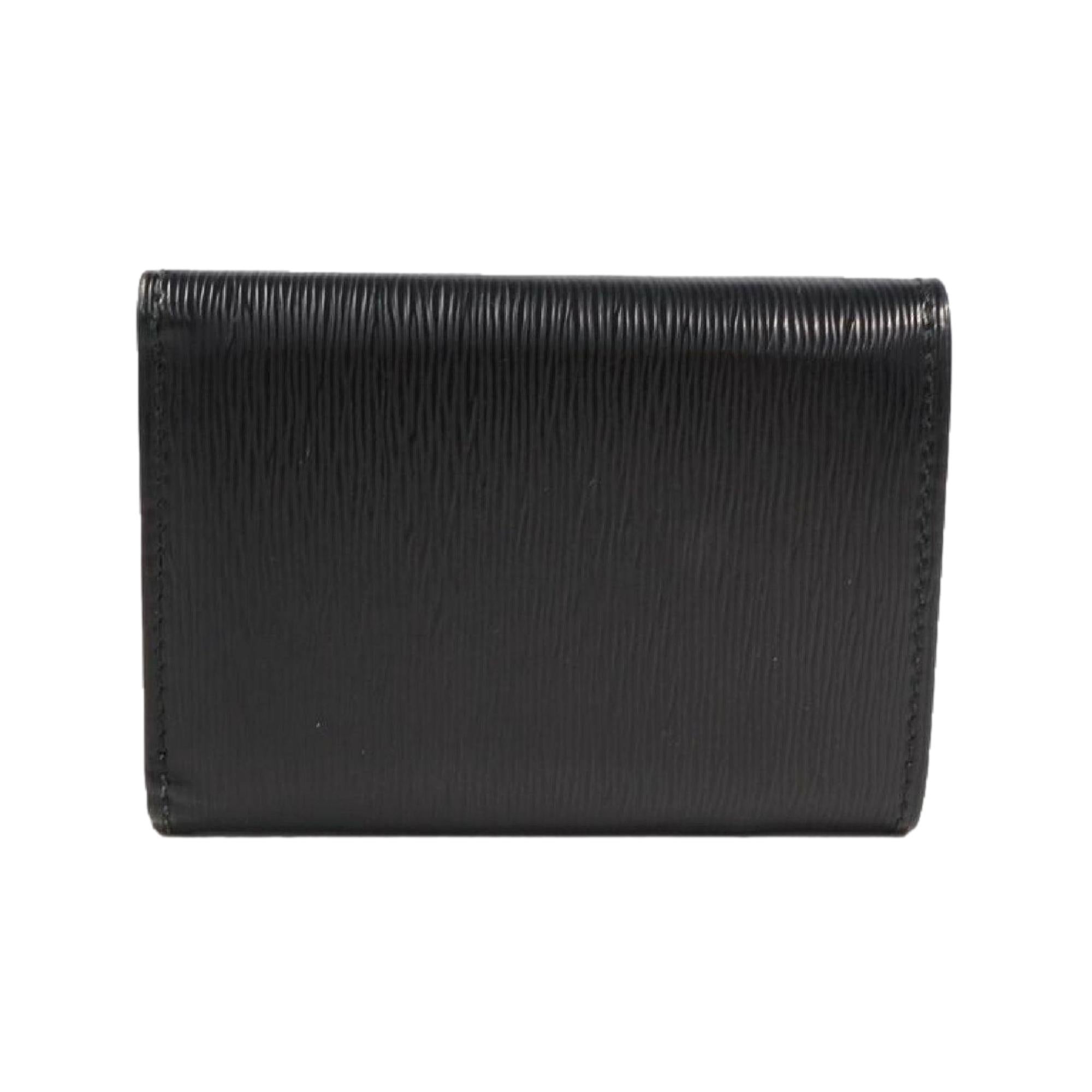 Prada Womens Vitello Move Black Leather Compact Envelope Trifold Wallet