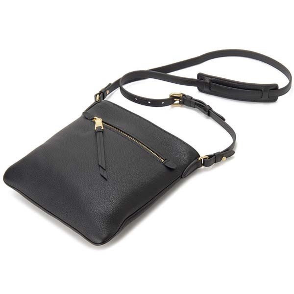 Prada Vitello Daino Leather Black Flat Crossbody Bag