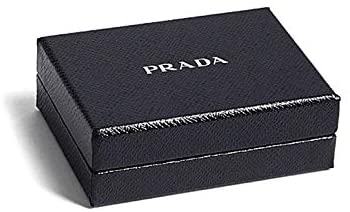 Prada Black Navy Vitello Micro Grain Mens Vertical Card Holder