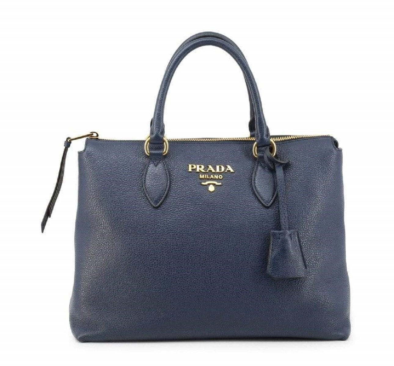 Prada Vitello Phenix Baltico Blue Leather Crossbody Handbag