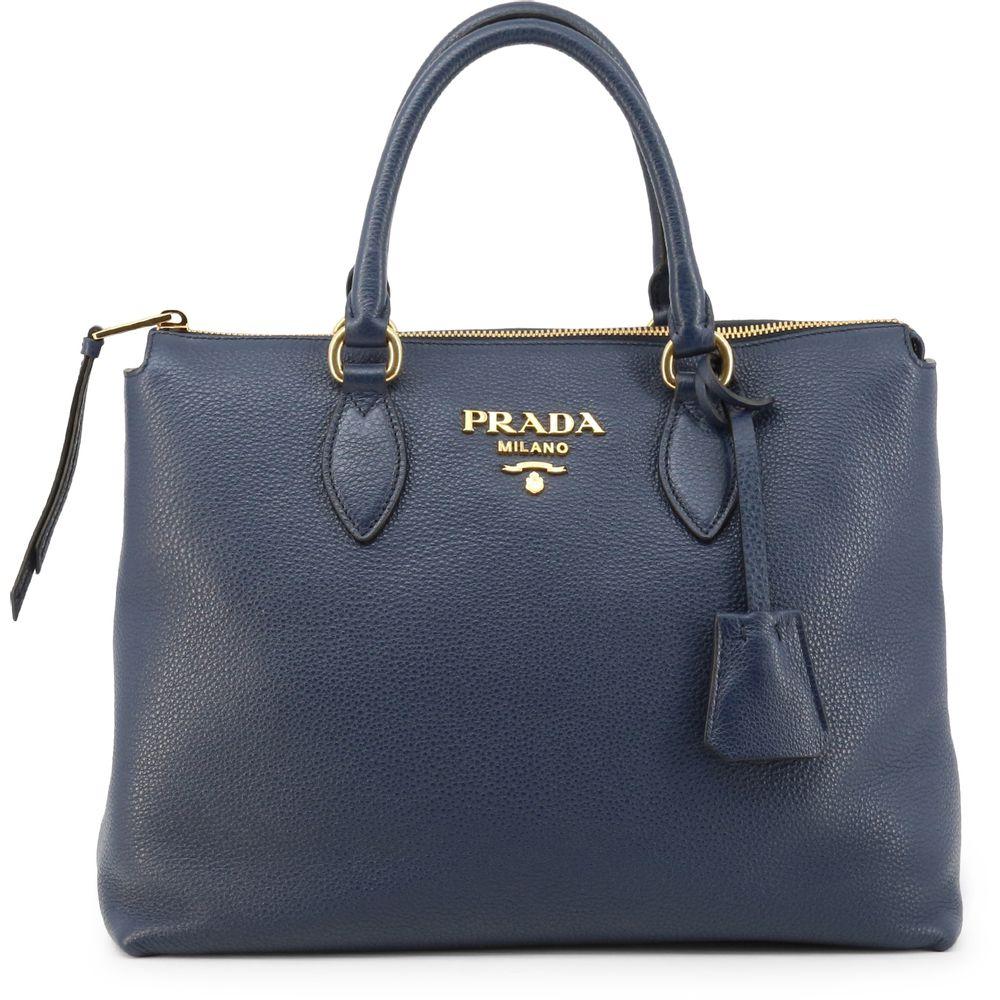 Prada Vitello Phenix Baltico Blue Leather Crossbody Handbag