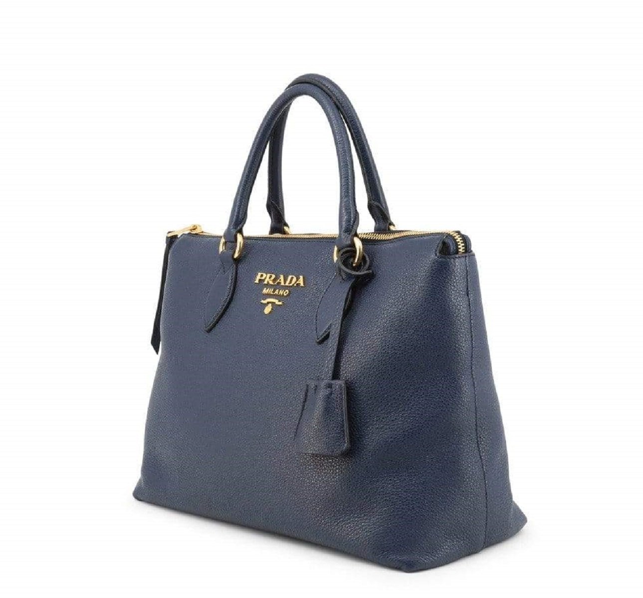 Prada Vitello Phenix Baltico Blue Leather Crossbody Handbag