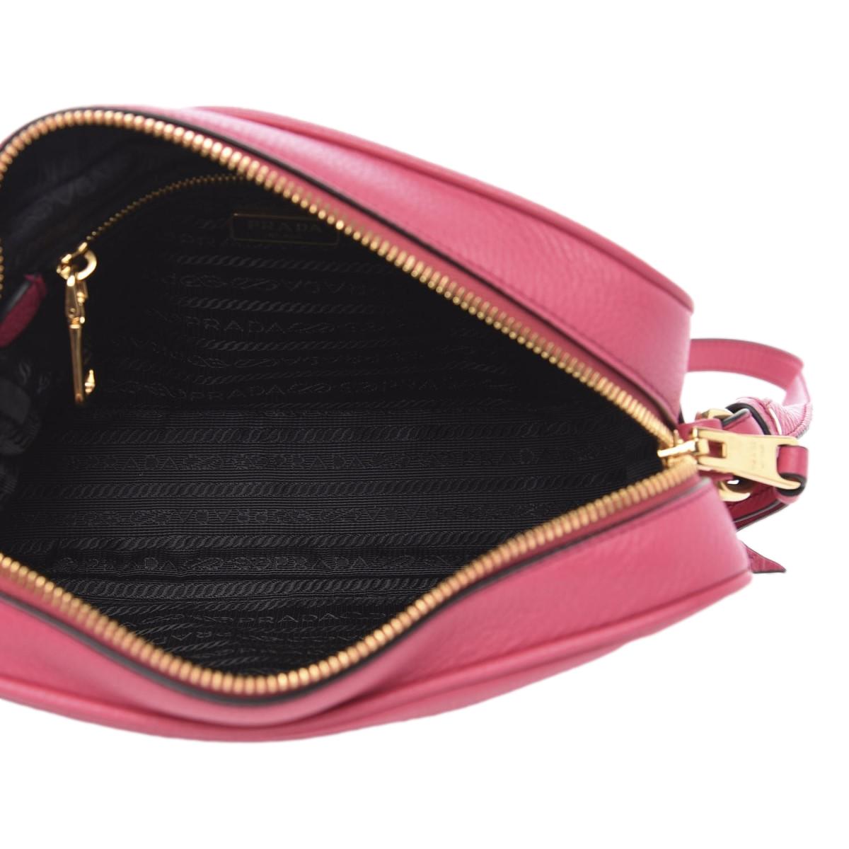 Prada Vitello Phenix Leather Peonia Pink Shoulder Camera Bag