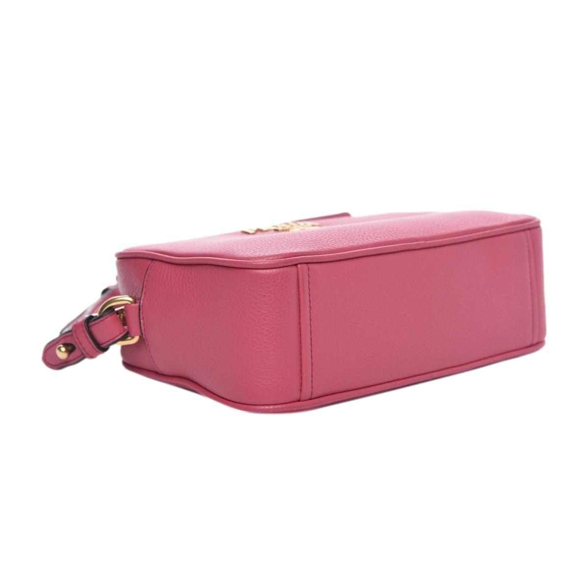 Prada Vitello Phenix Leather Peonia Pink Shoulder Camera Bag