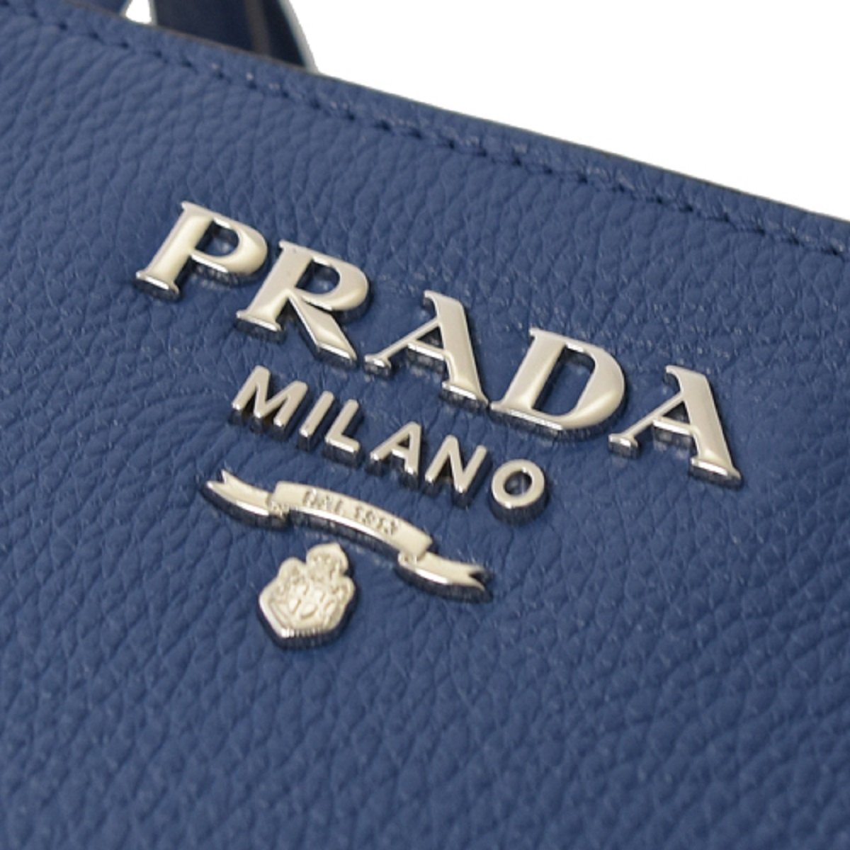 Prada Vitello Phenix Leather Shopping Tote Bag Bluette