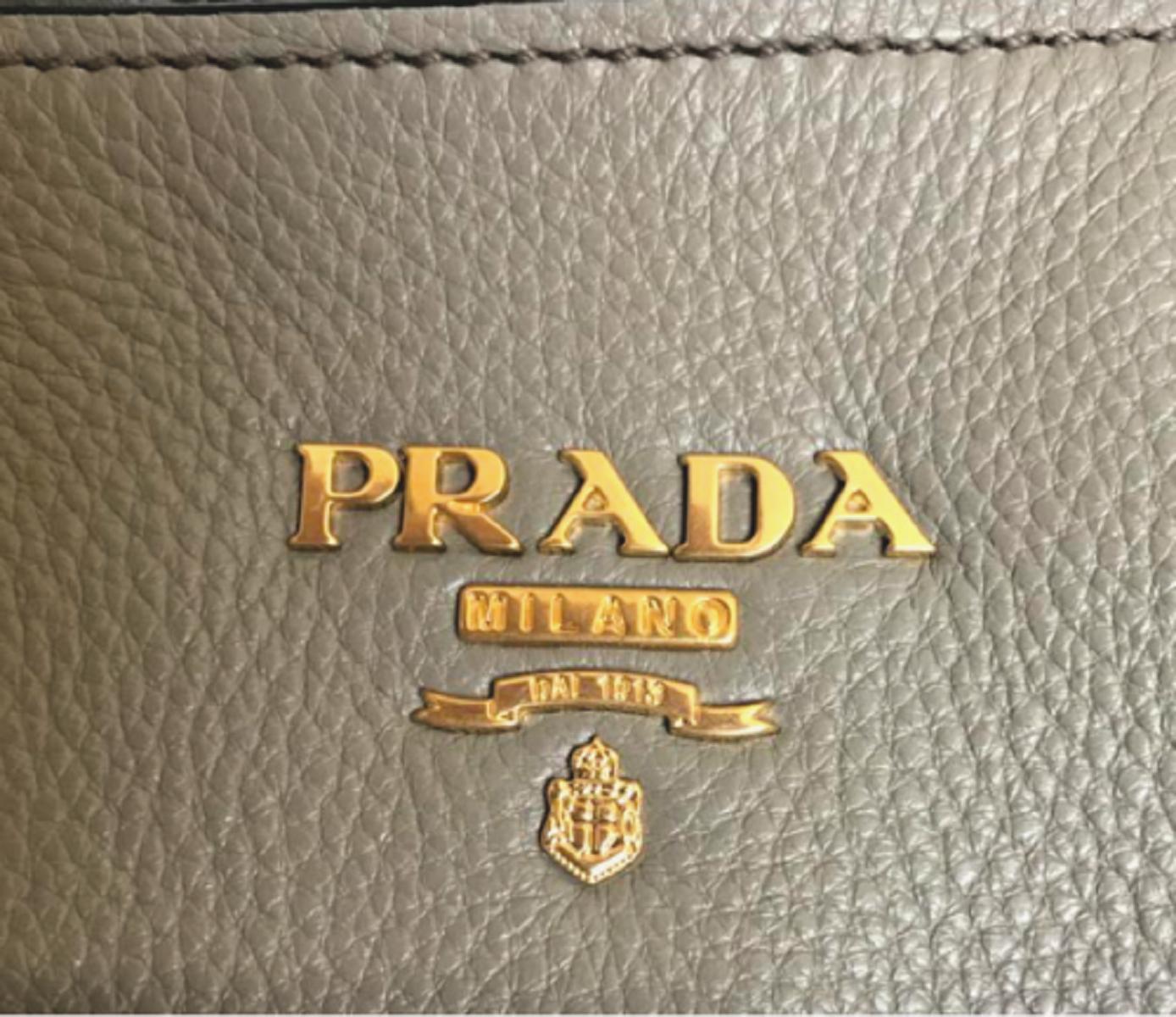 Prada Gray Vitello Phenix Shopping Tote Bag