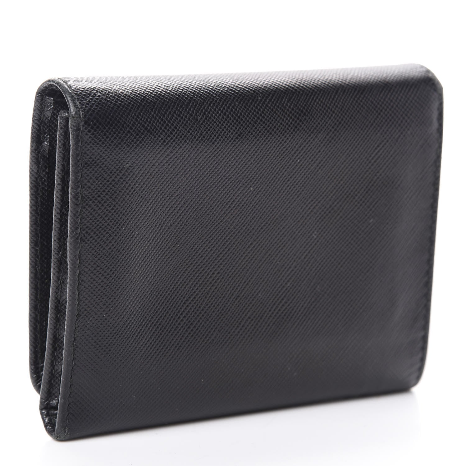 Prada Women's Wallet Saffiano Leather Tri Fold Black