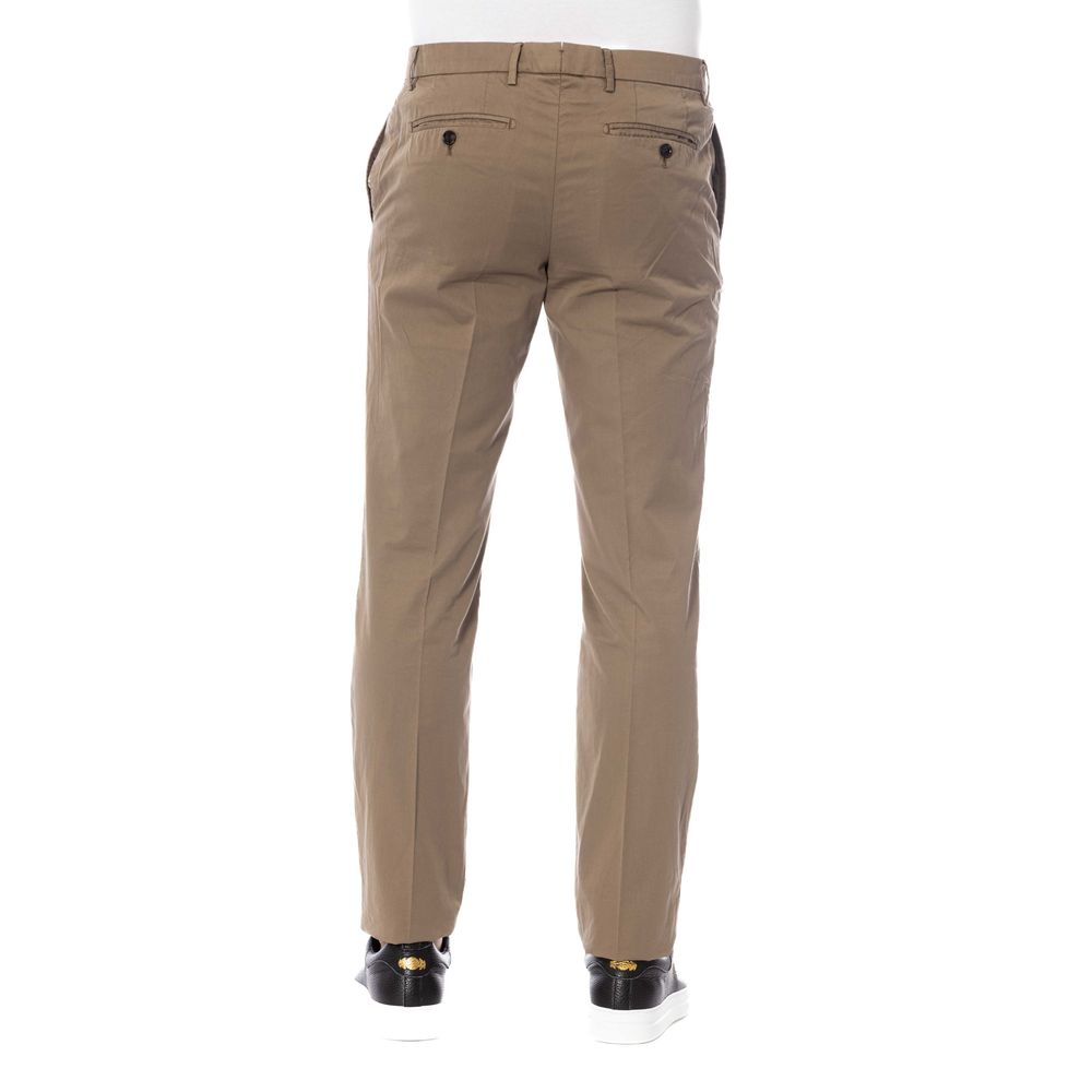 Trussardi Elegant Cotton Trousers in Classic Brown