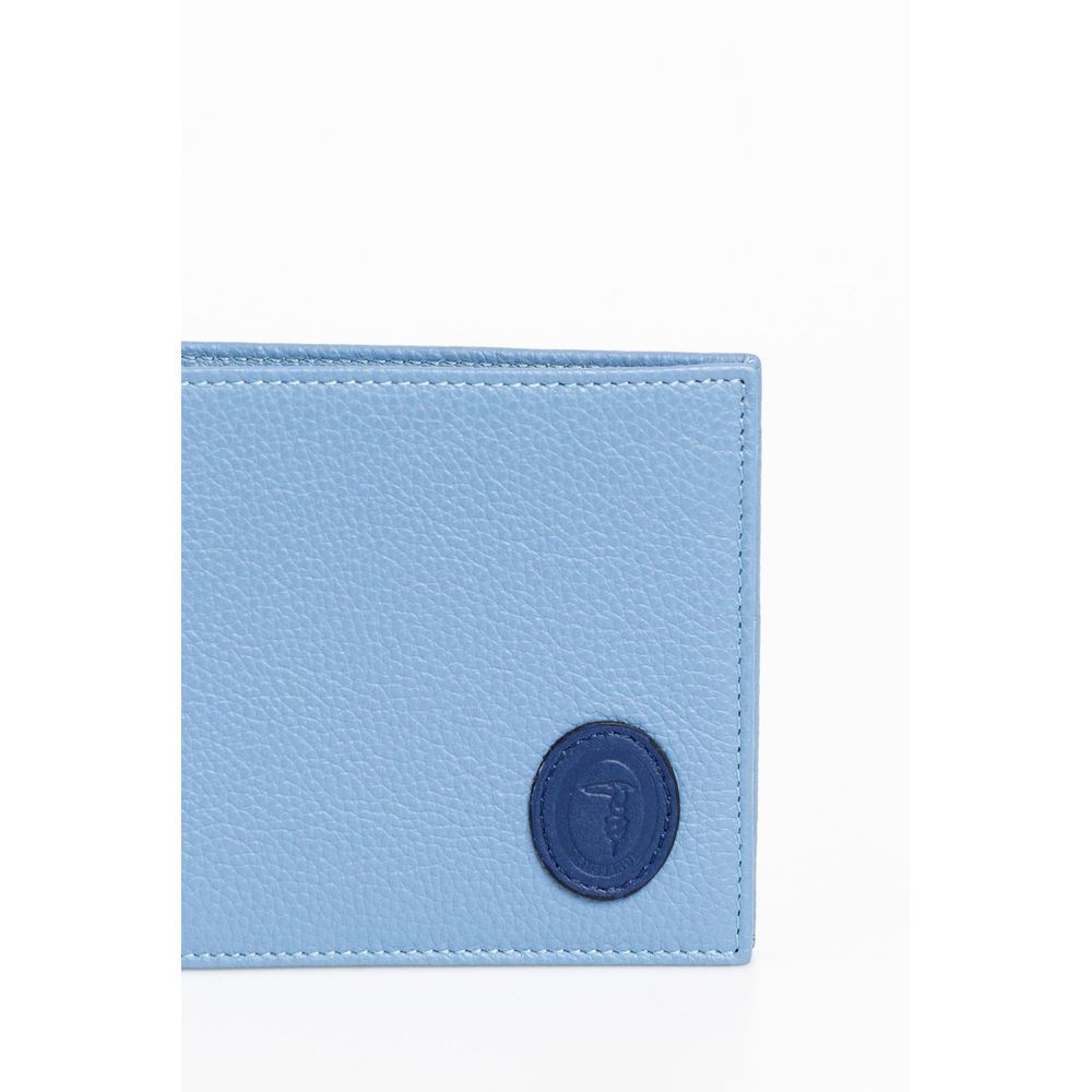 Trussardi Elegant Light Blue Leather Wallet