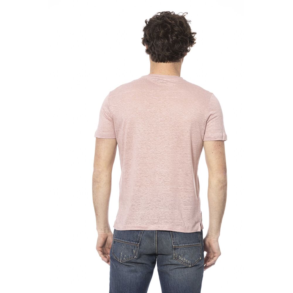 Distretto12 Chic Pink Cotton Crew Neck Tee