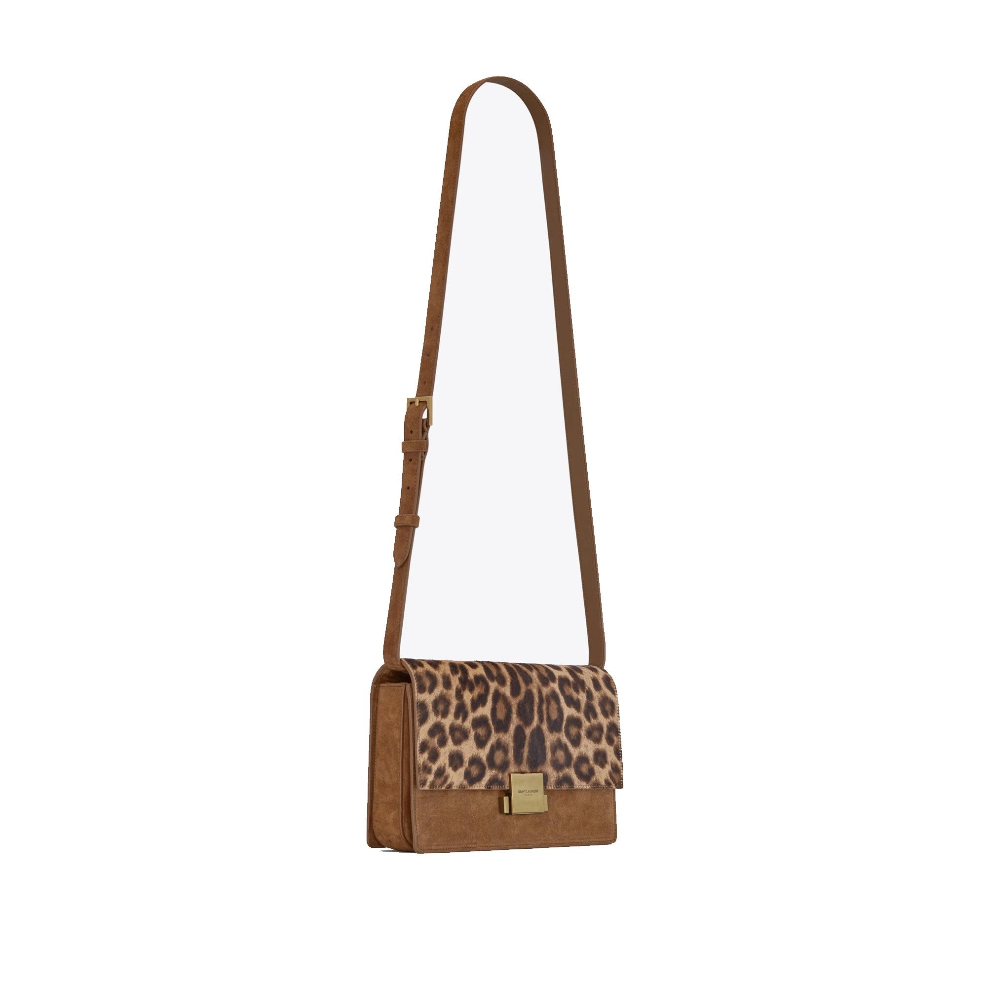 Saint Laurent Bellechasse Leopard Print Pony Hair Suede Crossbody