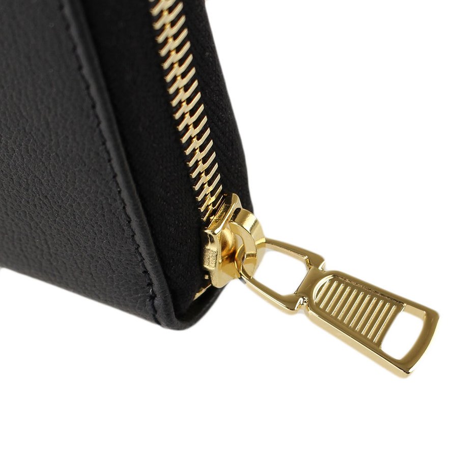 Saint Laurent Black Belle De Jour Leather Zip Around Wallet