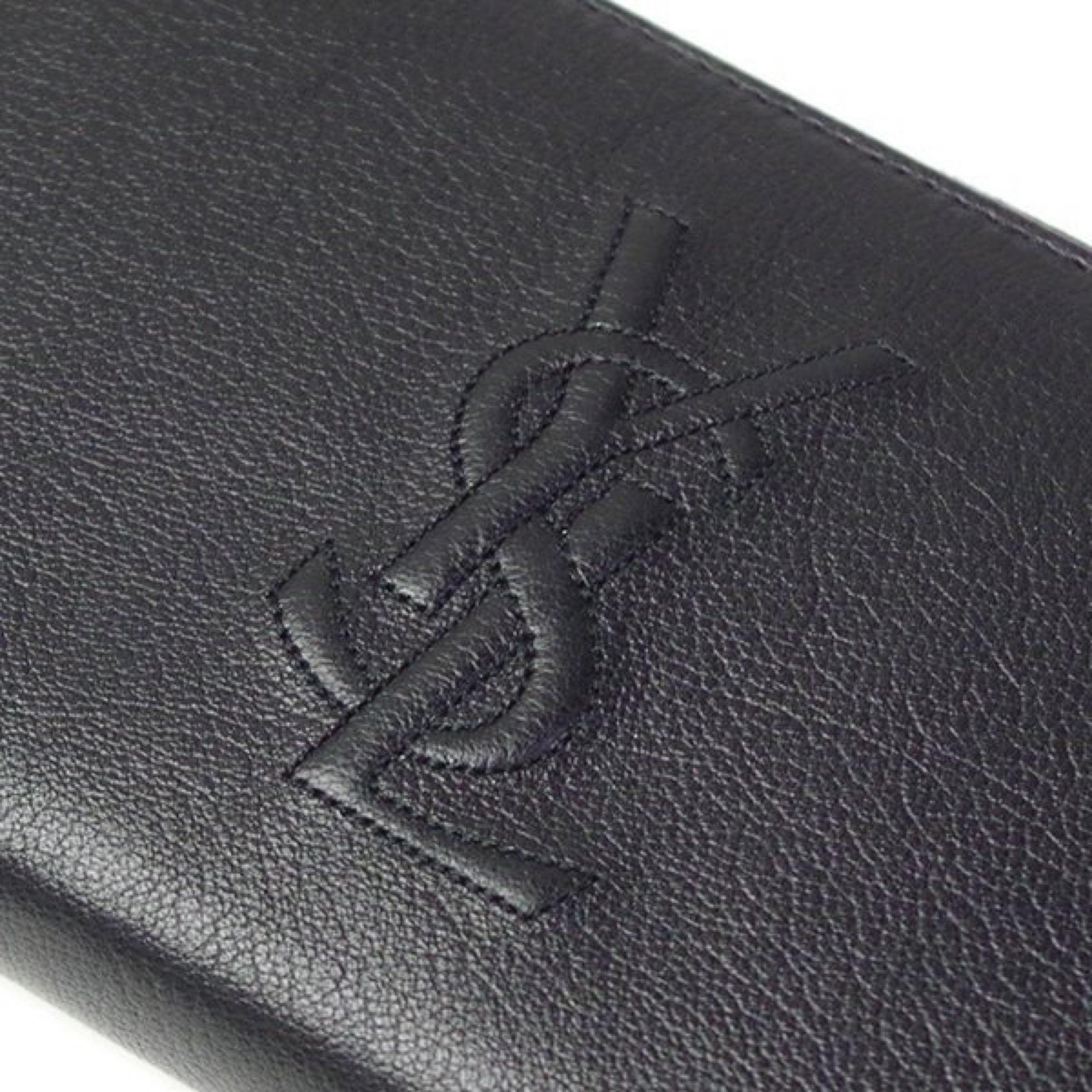 Saint Laurent Black Belle De Jour Leather Zip Around Wallet