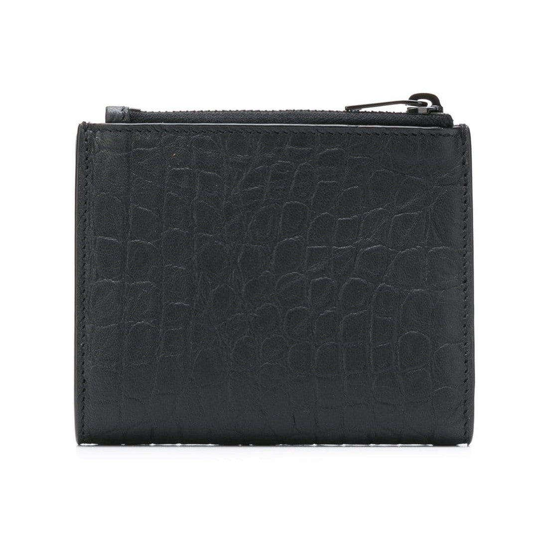 Saint Laurent Black Crocodile Calf Leather YSL Monogram Wallet