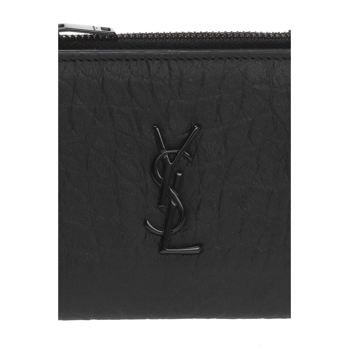 Saint Laurent Black Crocodile Calf Leather YSL Monogram Wallet