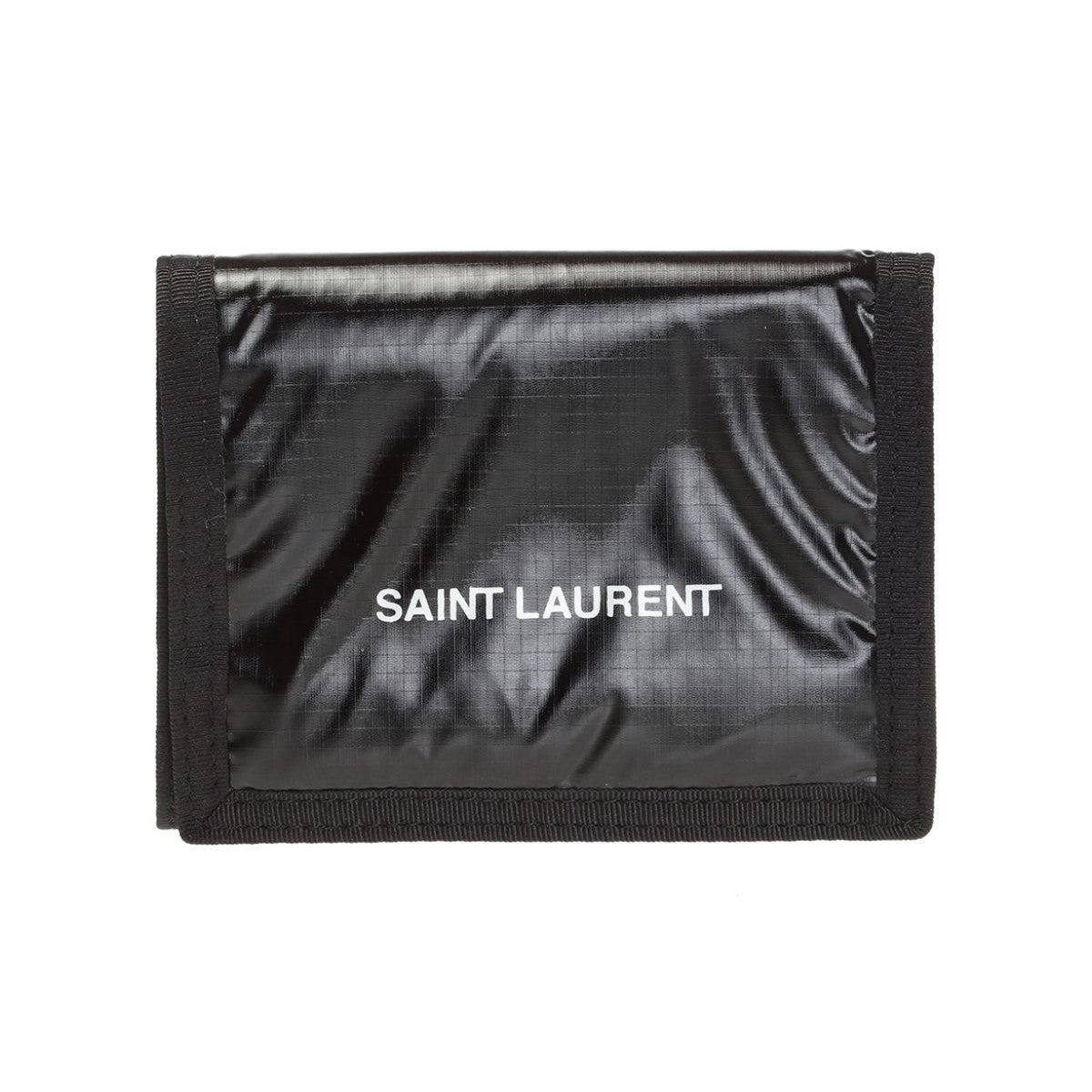 Saint Laurent Nuxx Ripstop Black Trifold Flap Wallet