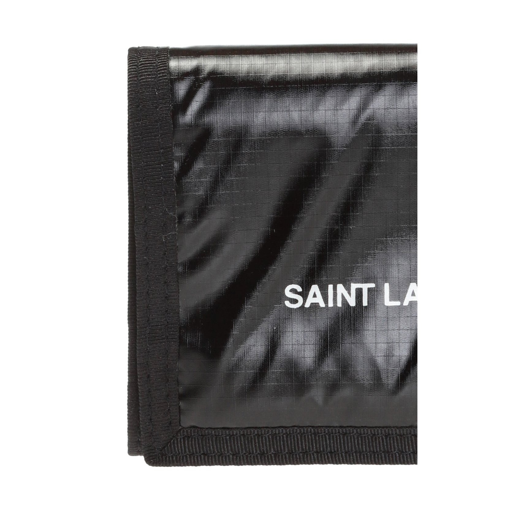 Saint Laurent Nuxx Ripstop Black Trifold Flap Wallet