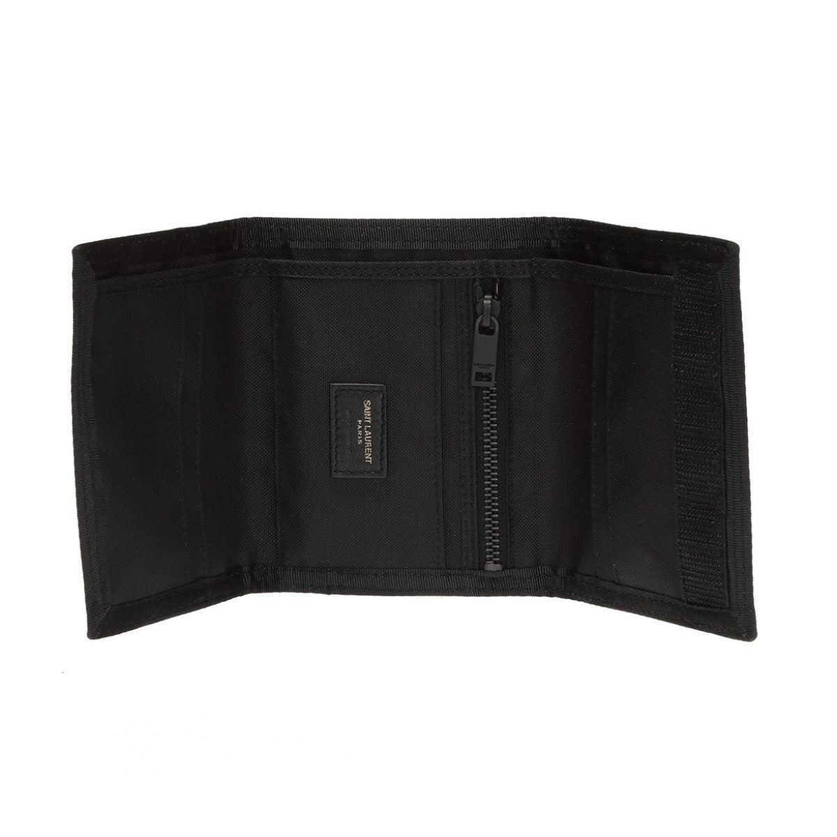 Saint Laurent Nuxx Ripstop Black Trifold Flap Wallet