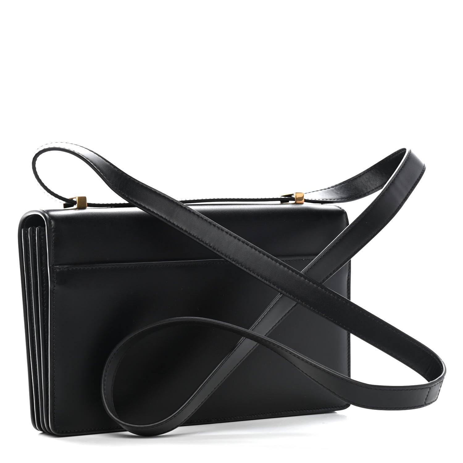 Saint Laurent Boston Lux Monogram Black Leather Shoulder Bag